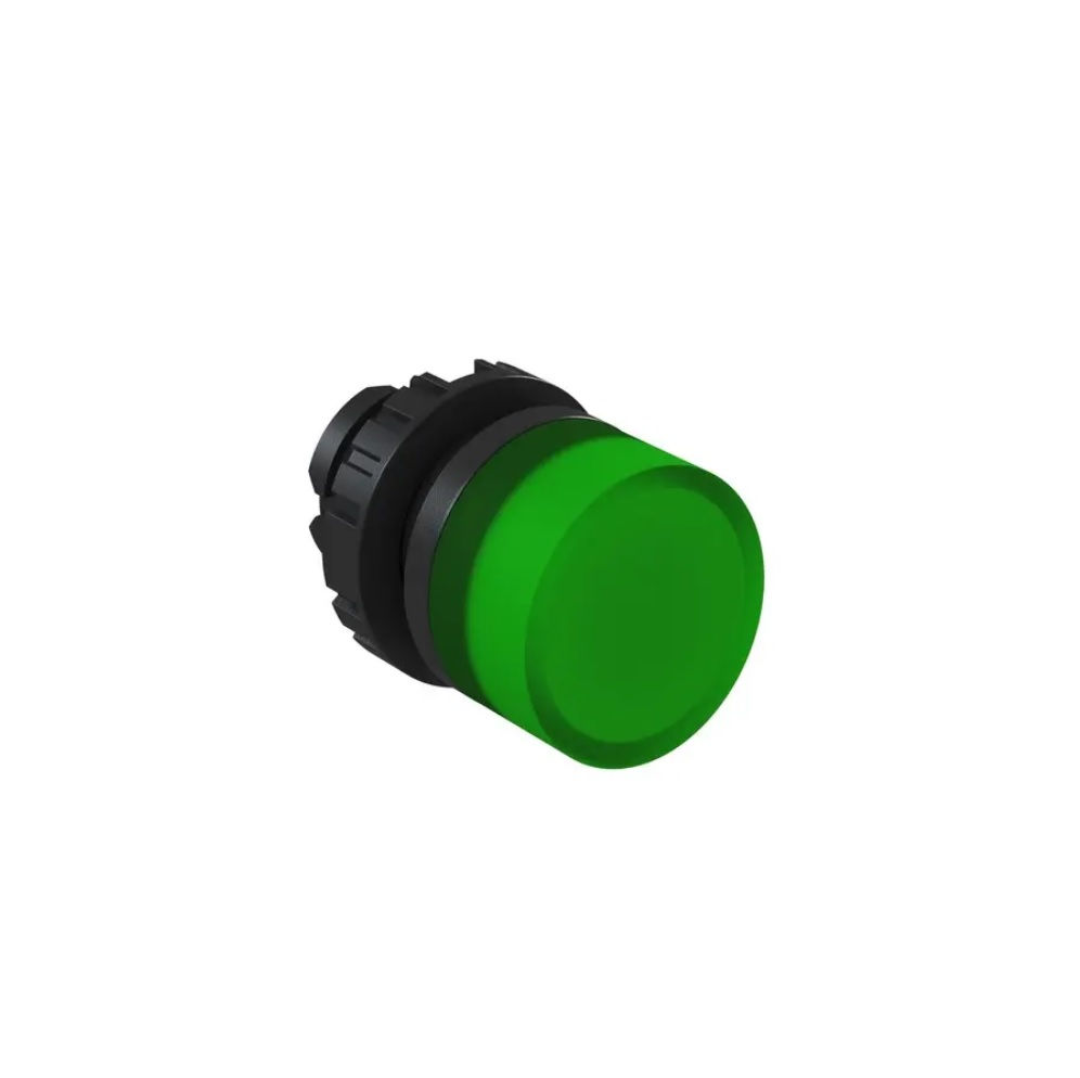 Sinaleiro Led PVC Faceado Lente Lisa sem LED 22 mm Verde