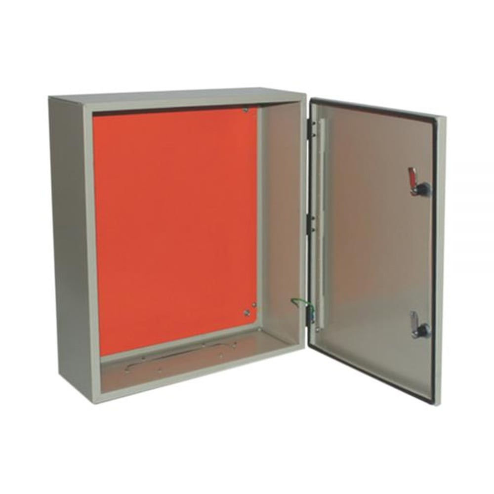 Quadro de Comando Metálico 500x400x250 mm com Flange Sobrepor Cinza IP64 Porta Opaca
