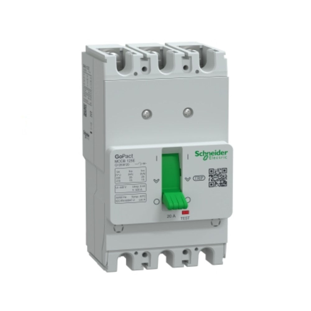 Disjuntor Termomagnético Fixo Tripolar Gopact 20A 25 KA/15 KA 220/380VCA Caixa Moldada