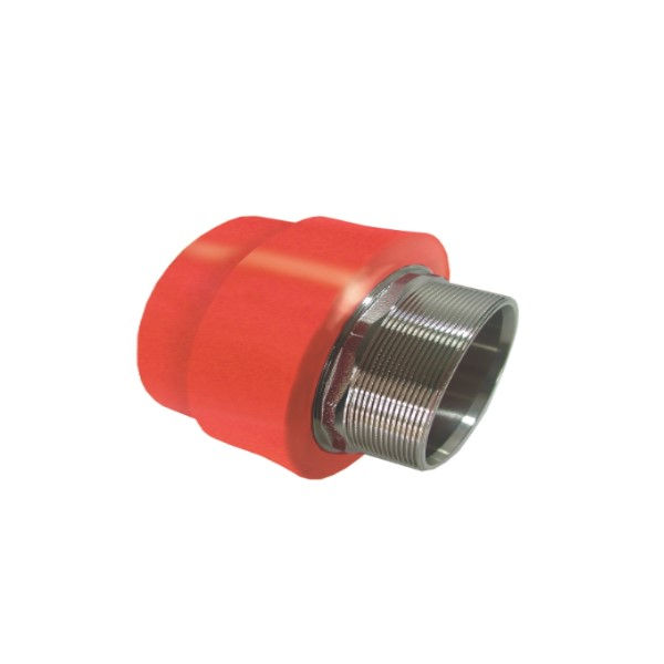 Adaptador PPR Fêmea/Fêmea com Inserto Metálico Transição 75 mmX2.1/2" Incêndio Vermelho