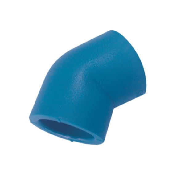 Joelho PPR 45G Fêmea/Fêmea 90 mm Industrial Azul