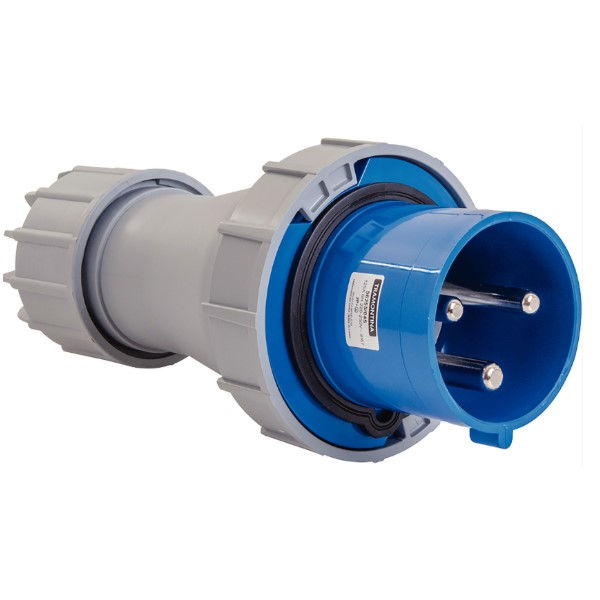 Plugue Industrial 2P+T 125A 220-250VCA Azul 6H