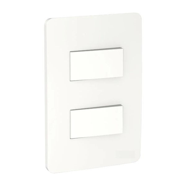 Interruptor Embutir 1 Tecla Bipolar Paralelo Horizontal 10A/250VCA 4x2 Branco Alto Brilho Linha Klin com Placa Tecla Dupla