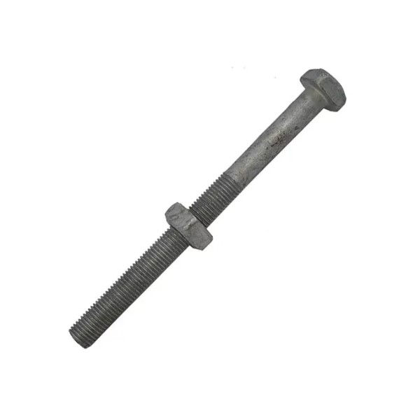 Parafuso Máquina Cabeça Quadrada Galvanizado a Fogo M22x520 mm com 2 Porcas