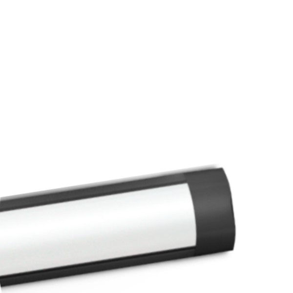 Luminária Comercial Led Luminária Comercial LED Sobrepor SLIM 36W com Difusor Policarbonato 6500K 3240 lm Autovolt Preto 25.000H 100 cm