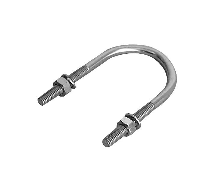 Abraçadeira Galvanizada Eletrolítica Tipo U 1/2" com Porca e Arruela para Eletroduto Vergalhão Haste 1/4"