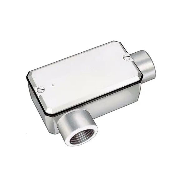 Condulete Alumínio Tipo LR 2" com Rosca BSP com Tampa Cega com Vedação Cinza com Parafuso INOX