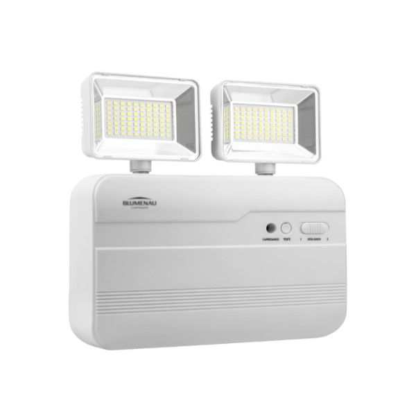 Luminária Luminária Emergência Sobrepor 18W 140 LEDs 2 Farois Direcionáveis 3000 lm Bivolt