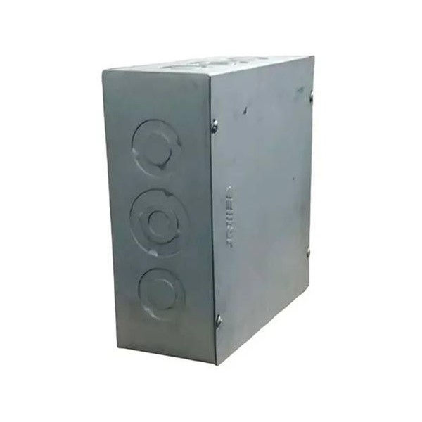 Caixa Passagem Sobrepor Chapa 400x400x100 mm Fixo Metálico com Tampa