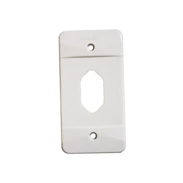 Tampa PVC para 1 Tomada para Condulete Vertical Branco 1/2"-3/4" Fixação com Pressão PRO