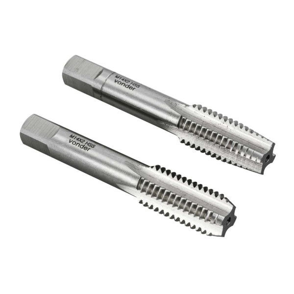 Macho Manual Rosca Métrica M14x2,00 mm 80 mm DIN 352 com 2 Peças