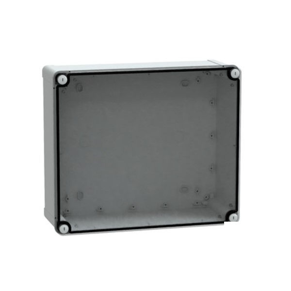 Quadro de Comando ABS 275x120x325 mm Cinza IP66 Porta Baixa Transparência RAL 7035
