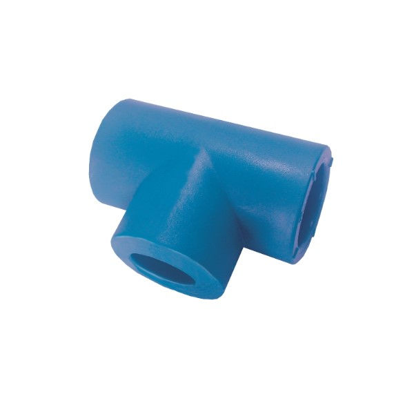 Te PPR Redução Central Fêmea/Fêmea/Femea 32x25x32 mm Industrial Azul