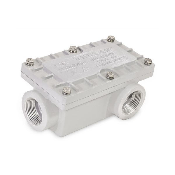 Condulete Alumínio Prova de Explosão Tipo LB 1/2" com Rosca NPT com Tampa sem Vedação Cinza Pintura Epóxi IP65