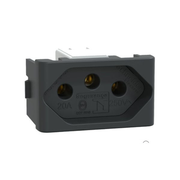 Módulo Módulo Tomada NBR 2P+T 20A/250VCA PVC Grafite/Fosco Lunare UP