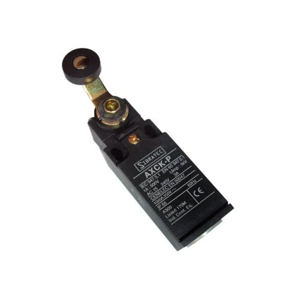 Fim de Curso Ação Rápida Xckn 10A 240VCA Corpo PVC Caixa Estreita com Alavanca e Rolete 1NA+1NF