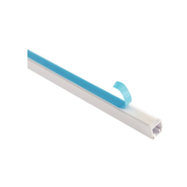 Canaleta PVC Aparente Lisa sem Divisória 10x10x2000 mm com Tampa Branca com Adesivo