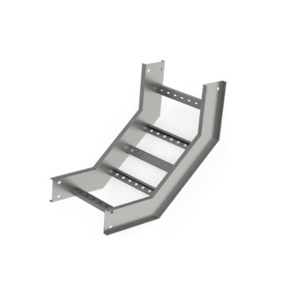 Curva 90G Vertical Galvanizada a Fogo Interna para Leito 600x100 mm com Aba Externa Chapa 16/18