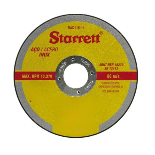 Disco Corte para INOX e Metal 115x1,00x22,23 mm