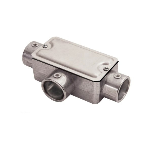 Condulete Alumínio Tipo T 1/2" com Rosca BSP com Tampa Cega com Vedação sem Pintura