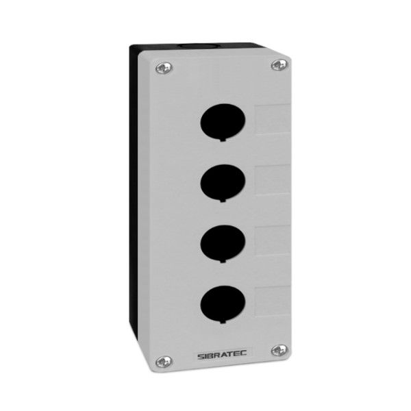 Caixa Botoeira Sobrepor Plástica 185x70x65 mm Branco para Botão 22 mm com 4 Furos IP65