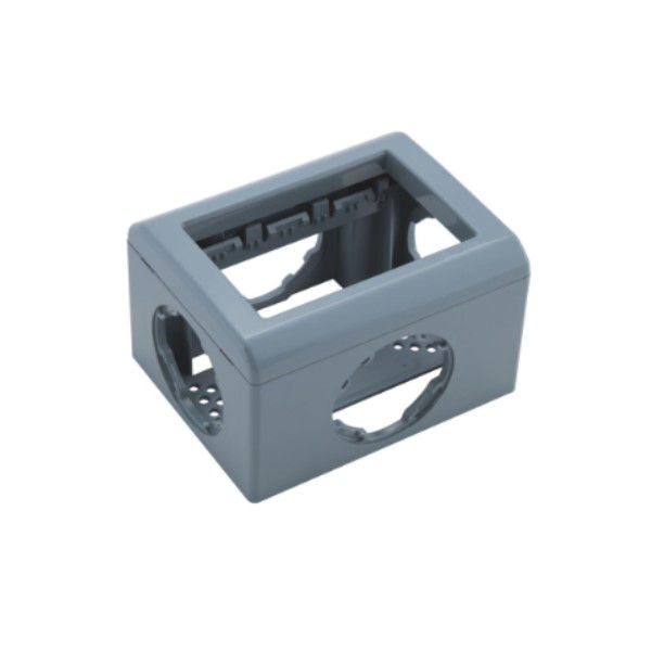 Caixa PVC Sobrepor para Eletrodutos/Canaletas para 3 Módulos 71x90 (Axl) Cinza Linha Lizflex com Tampa