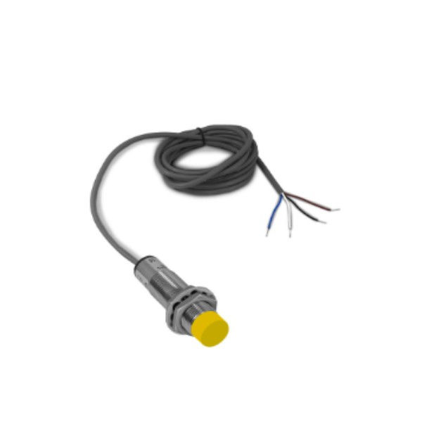 Sensor Indutivo Saliente Cilíndrico M18 PNP 6-36VCC 1NA+1NF Alcance 8 mm com CABO2 M 4 Fios IP67 Metálico