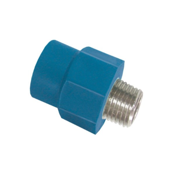 Adaptador PPR Macho com Inserto Metálico Transição 40 mmX1.1/4" Industrial Azul