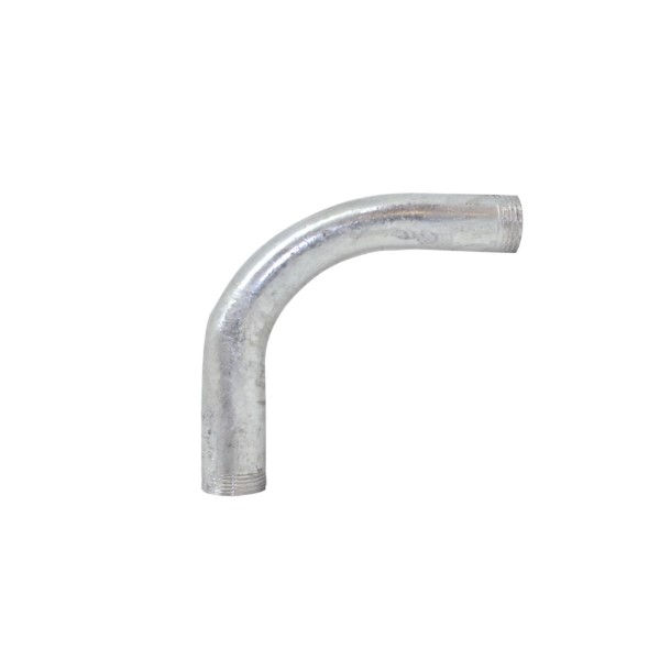 Curva 90G Longa Alumínio SCHEDULE-40 para Eletroduto 2" com Rosca NPT NBR 5597 com 1 Luva