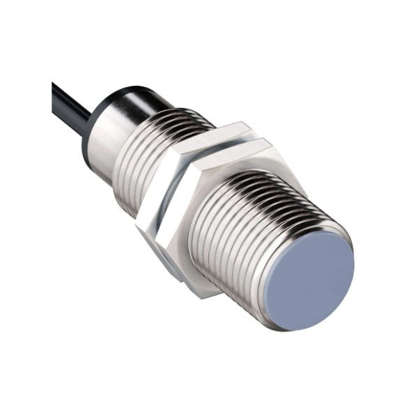 Sensor Indutivo Faceado Cilíndrico M18 PNP 10-30VCC 1NA Alcance 8 mm com Cabo 2 M 3 Fios IP67 Metálico