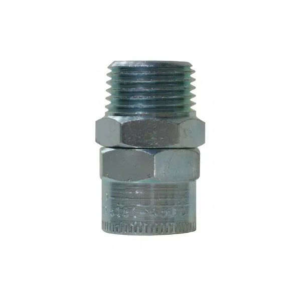 Conector Macho Giratório Latão Zincado 1.1/2" com Rosca BSP
