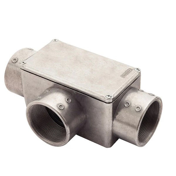 Condulete Alumínio Tipo T 2.1/2" com Rosca BSP com Tampa Cega com Vedação sem Pintura IP54