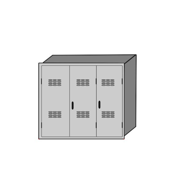 Caixa Medidor Indireta Embutir Chapa 1800x1500x400 mm Cinza Fixo Padrão CPFL