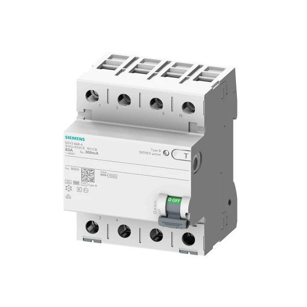 Interruptor dr Tetrapolar 10 KA 400VCA 40A 30 MA DIN Tipo a Diferencial Residual