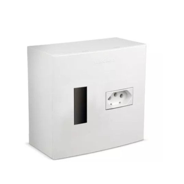 Caixa Sobrepor com Tomada 2P+T 20A PVC 4x4 sem Disjuntor Branca