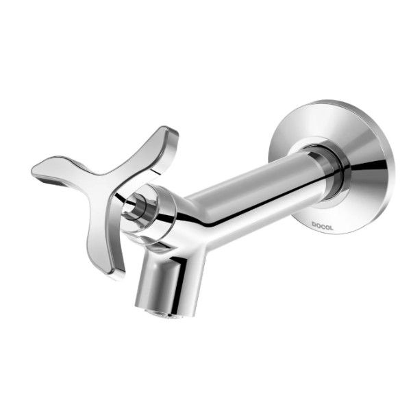 Torneira Longa Ligas de Cobre Acionamento Rotativo com Canopla 1/2" e 3/4" Cromada Fixa Nova Pertutti