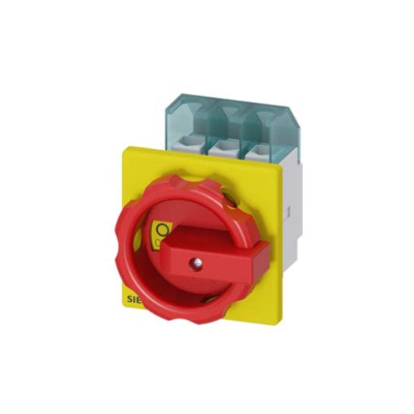 Chave Seccionadora Rotativa 3LD22 Tripolar 400VCA 32A com Porta Fusível com Fixação Frontal com Manopla Vermelha IP65