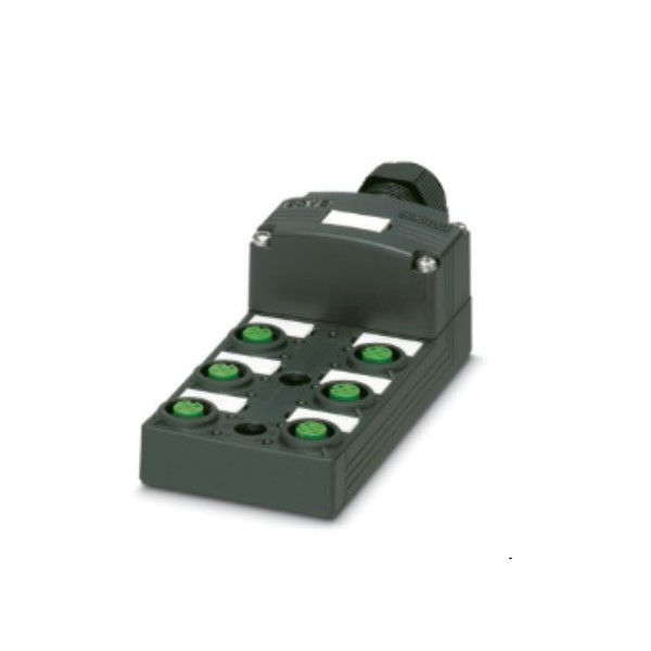 Distribuidor SACB-6/12-C com Soquete M12 Preto com 6 Conexões