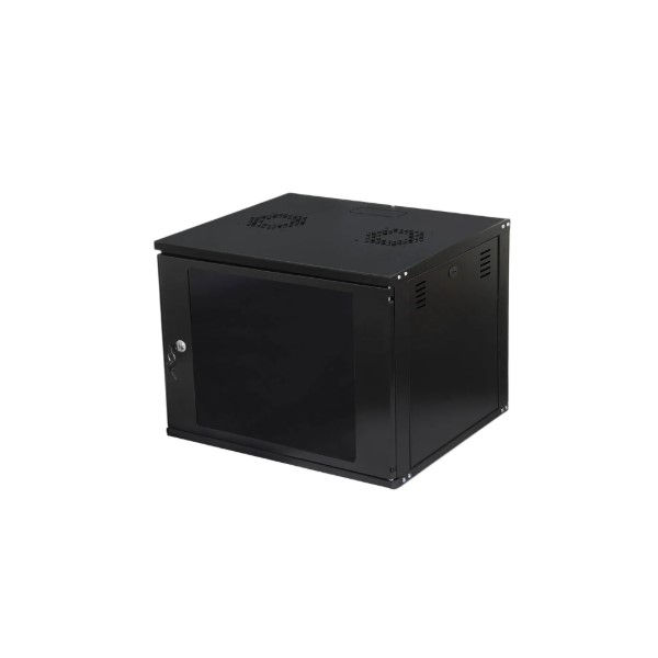 Mini Rack Parede Aço Carbono 19"X7UX470 mm Preto Porta Acrílico