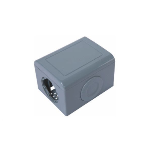 Caixa PVC Sobrepor para Eletrodutos/Canaletas Cega Cinza Linha Lizflex com Tampa