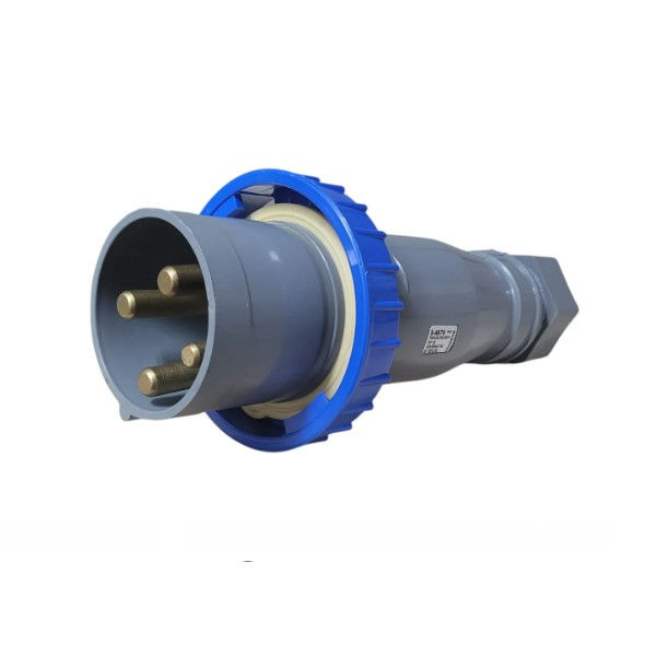 Plugue Industrial 3P+T+PIL 200A 380/440VCA Azul 6H Shock Tite IP67