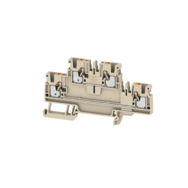 Conector Passagem SAK Poliamida A2C Duplo 2,50 mm² Bege Conexão para Mola (Push-in)