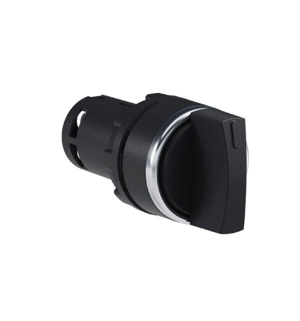 Comutador PVC Comando 22 mm Aro Preto 1NA com 2 Posições 90G Preto Knob