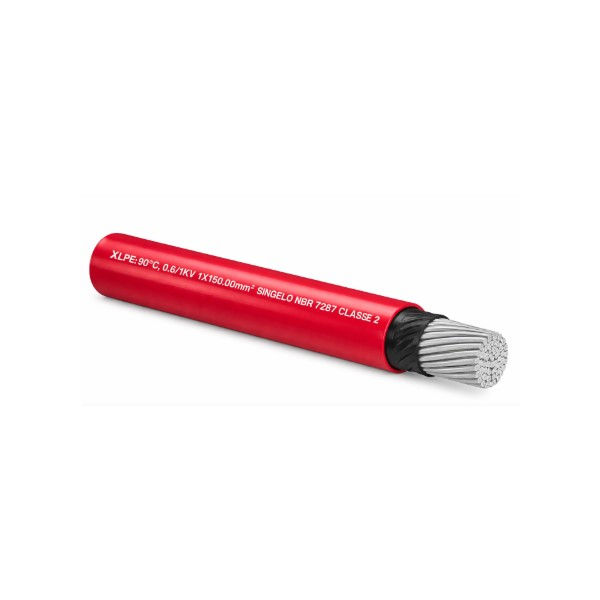 Cabo Alumínio Isolado XLPE+PVC 90G 0,6/1 kV 1x 150,00 mm² Singelo Vermelho NBR 7287 Classe 2