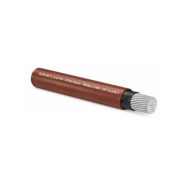 Cabo Alumínio Isolado XLPE+PVC 90G 0,6/1 kV 1x 150,00 mm² Singelo Marrom NBR 7287 Classe 2