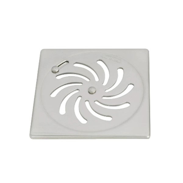 Grelha INOX Vórtice Quadrada sem Moldura sem Fecho 150 mm Cromada Esgoto