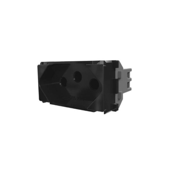 Módulo Tomada NBR 2P+T 10A/250VCA PVC ALL Black Industrie