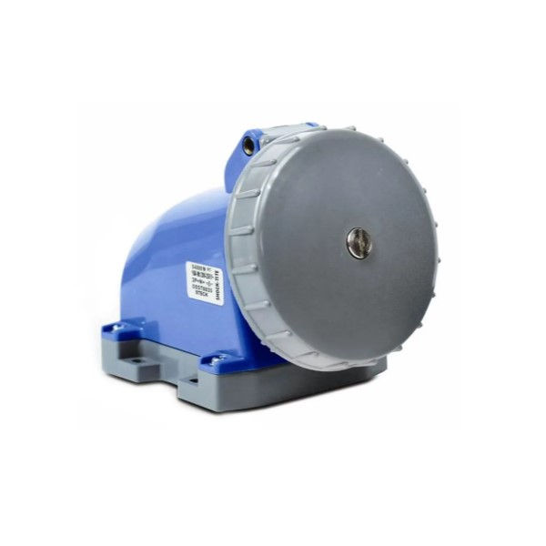 Tomada PVC 2P+T 6H Sobrepor Industrial 16A/220VCA com Tampa Azul IP67