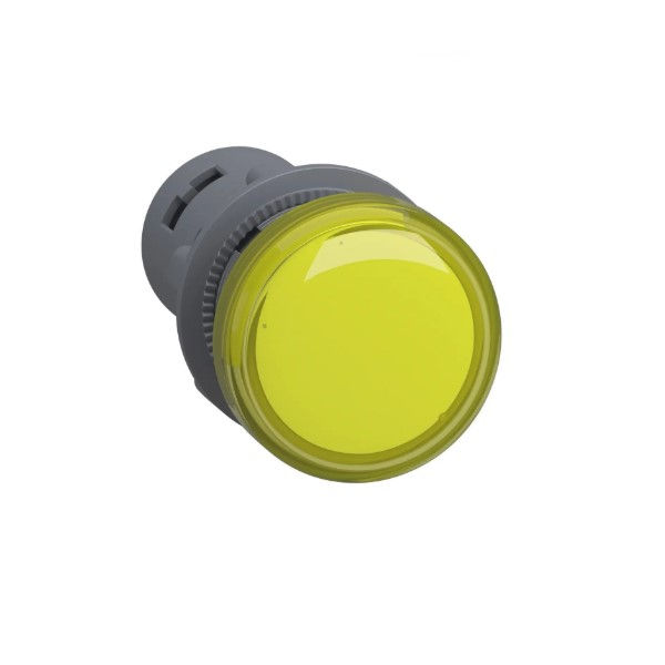 Sinaleiro Led PVC Saliente Monobloco Lente Lisa para Painel 22 mm 220VCA Amarelo IP54.