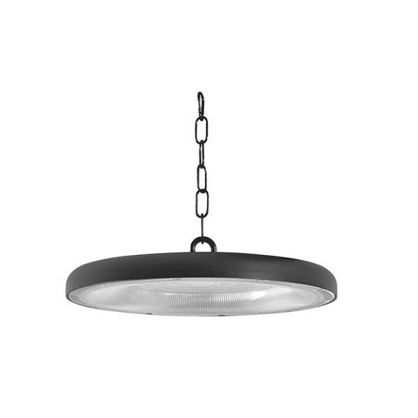 Luminária Industrial Led Sobrepor Redonda Highbay 150W Alumínio 15000 lm 5000K Preta Bivolt IP65 15.000H